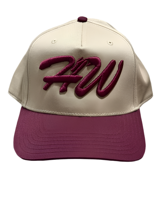 Nude & Burgundy Trucker Hat