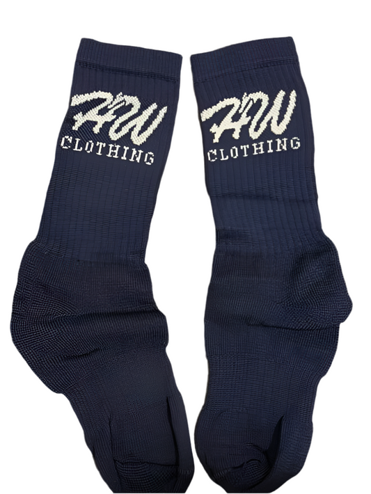 Navy Blue Hood Wayz Socks